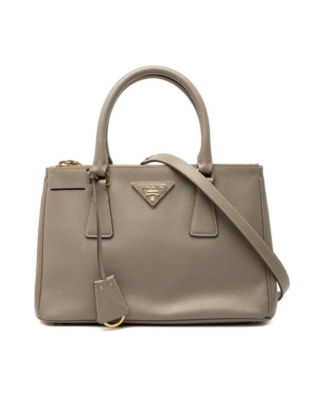 Prada Galleria 2-Way Shoulder Bag Beige Saffiano Leather